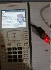 The adapter on the calculator
