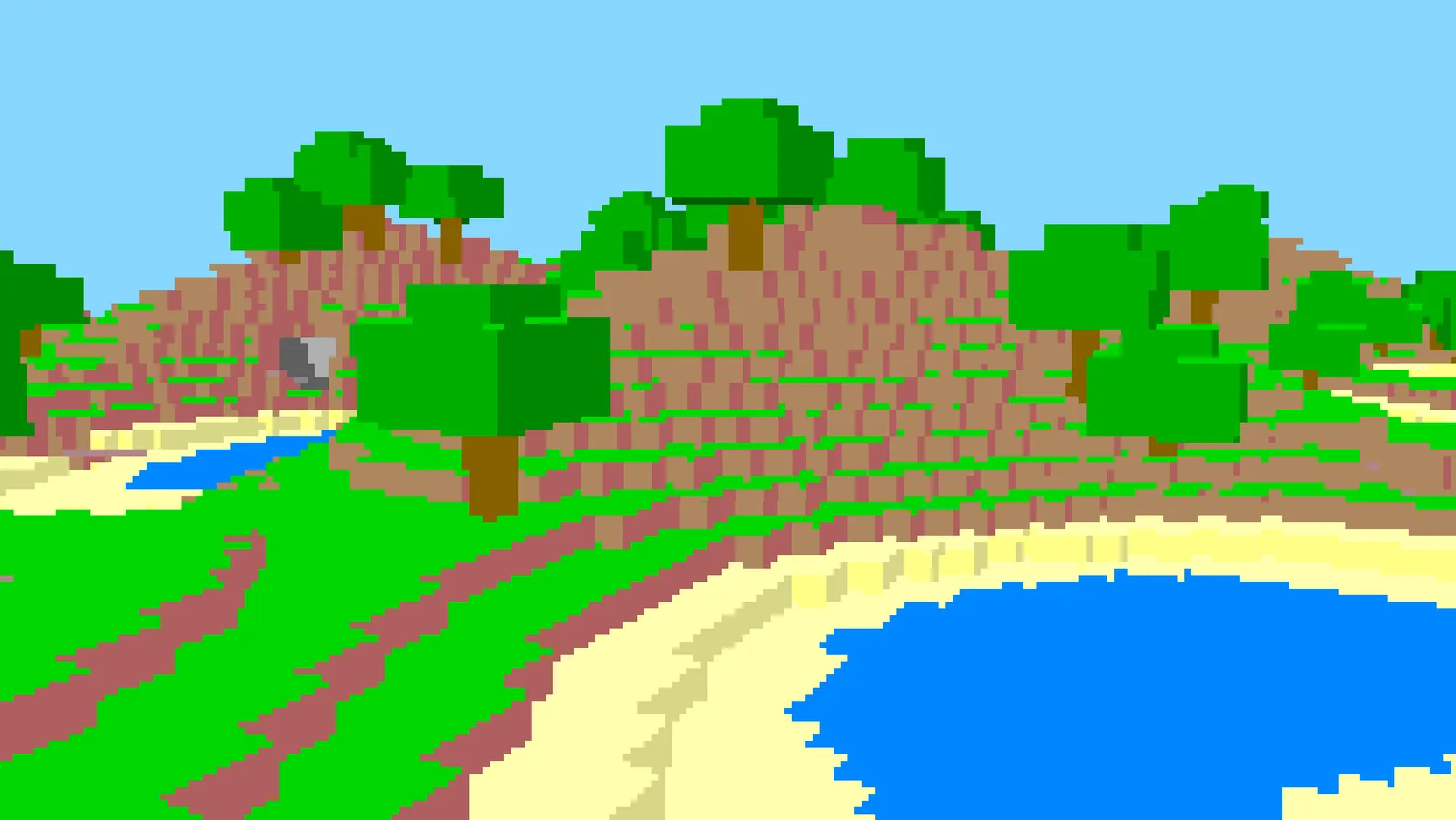 Textured terrain rendered in the terminal