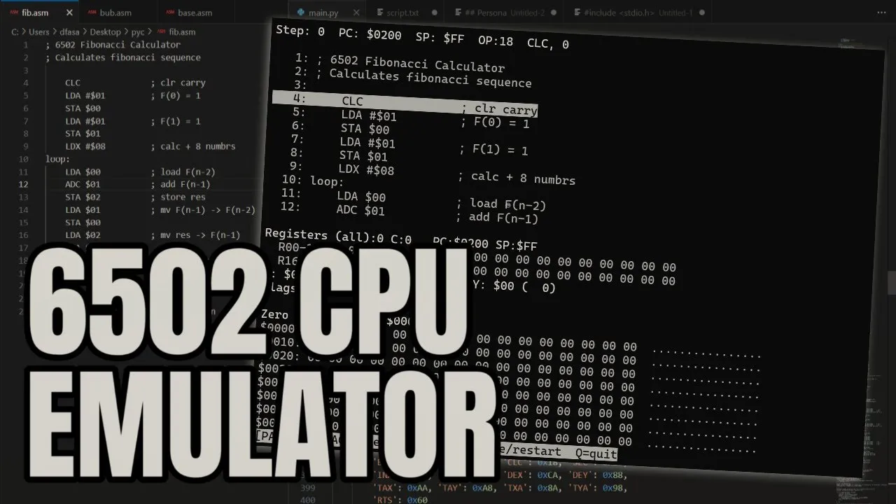 Thumbnail of 8bit 6502 CPU Emulator | Python